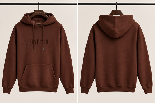 Yapper Unisex Coffee Brown Hoodie-350 GSM