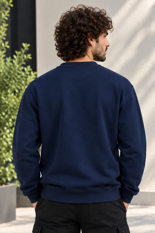 Classic Unisex Navy Blue Sweatshirt 300 GSM