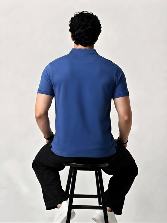 CLASSIC SOLID POLO ROYAL BLUE TEE - 240 GSM FRENCH TERRY