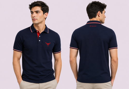 Tipping Polo T-Shirt -Navy Blue