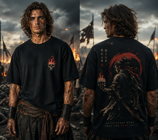 Skull Edition Oversized Streetwear Drop Shoulder Tshirt- Black Colour