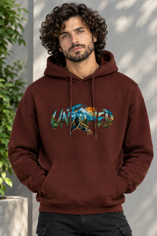 UNTAMED UNISEX COFFEE BROWN HOODIE-350 GSM