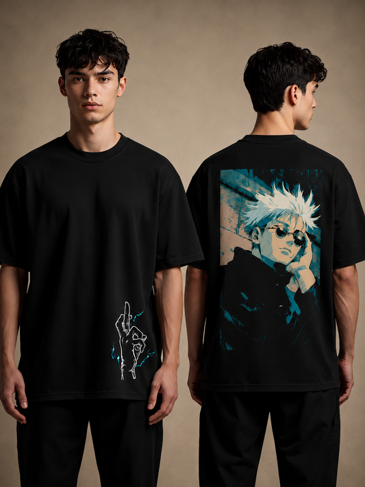 Black Oversized streetwear graphic t-shirt