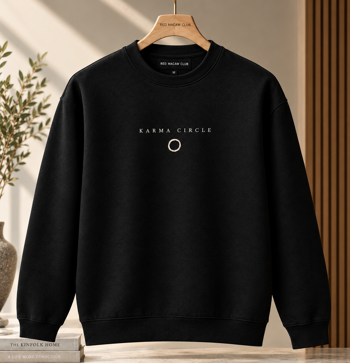 KARMA CIRCLE - BLACK SWEATSHIRT -300GSM