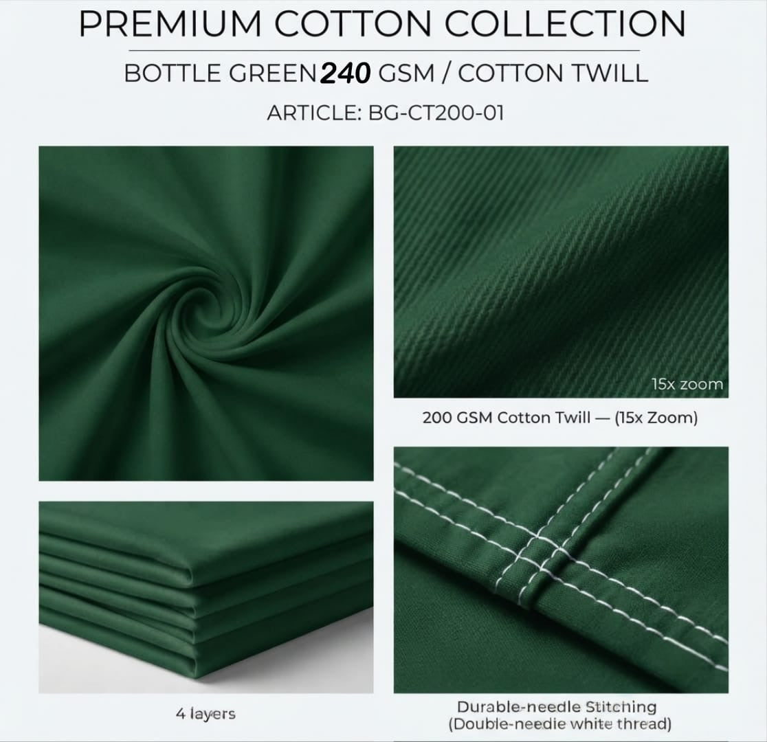 CLASSIC SOLID GREEN POLO TEE - 240 GSM FRENCH TERRY
