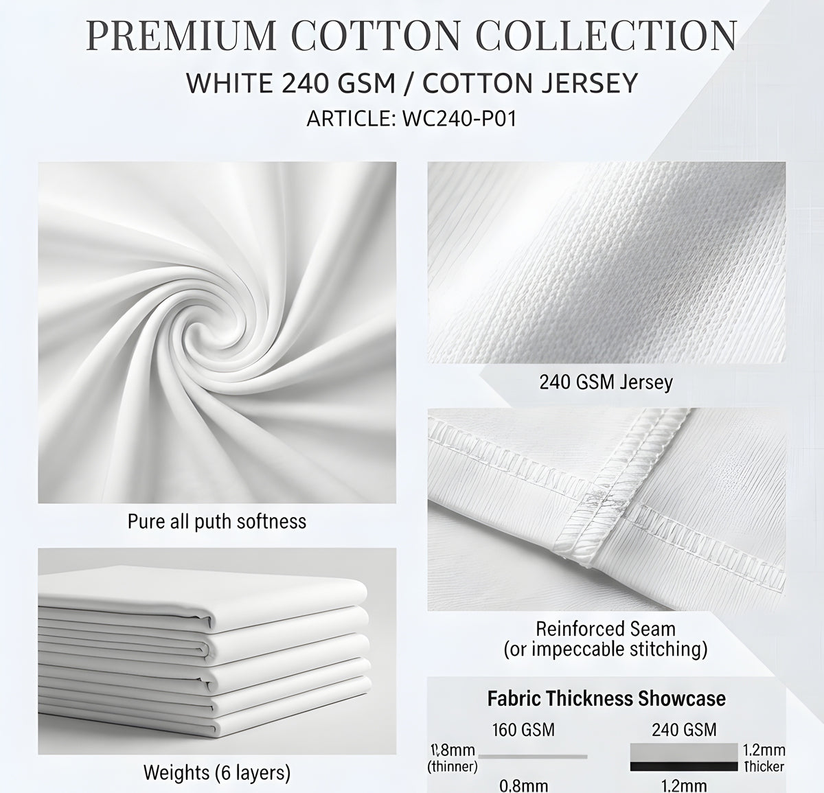 CLASSIC SOLID WHITE POLO TEE - 240 GSM FRENCH TERRY