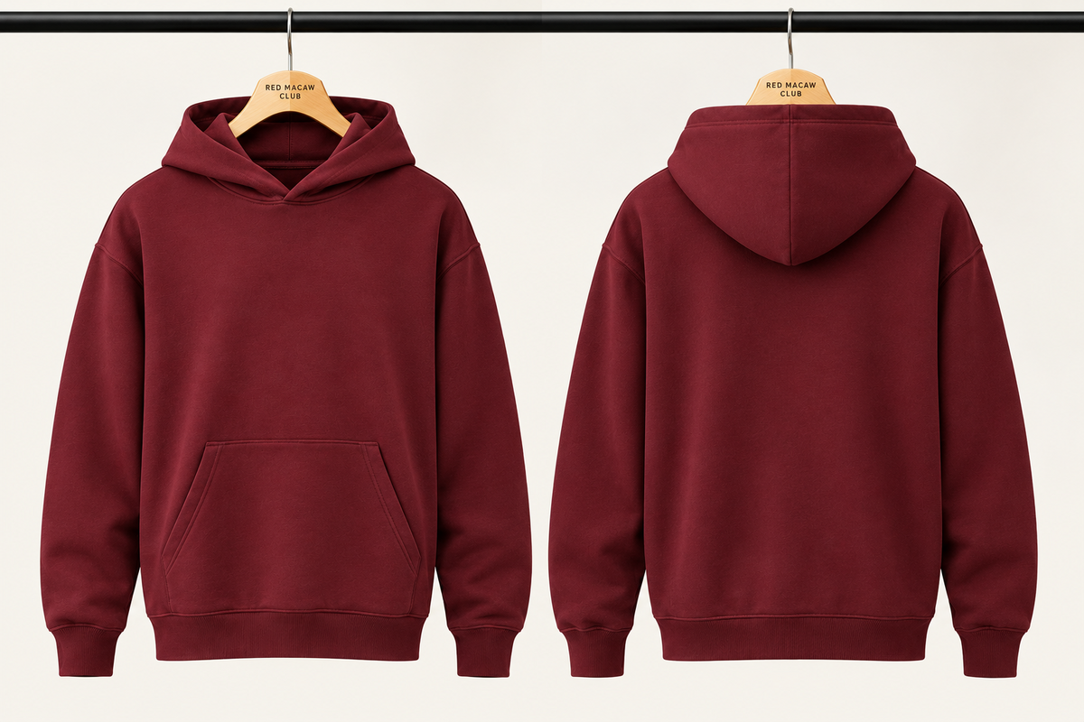 CLASSIC UNISEX MAROON HOODIE -300 GSM FRENCH TERRY