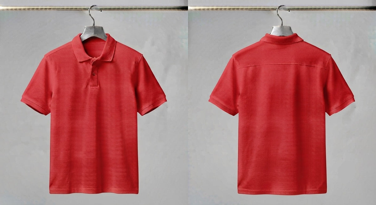 CLASSIC SOLID VIBRANT RED POLO TEE - 240 GSM FRENCH TERRY