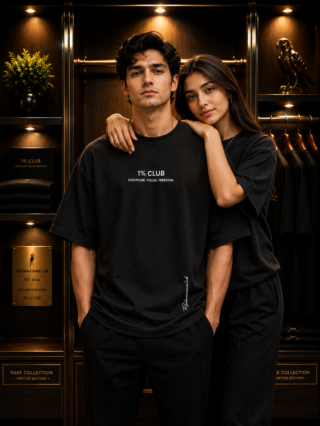 1% Rule-Oversized Drop Shoulder Tshirt-1% Club Black Colour