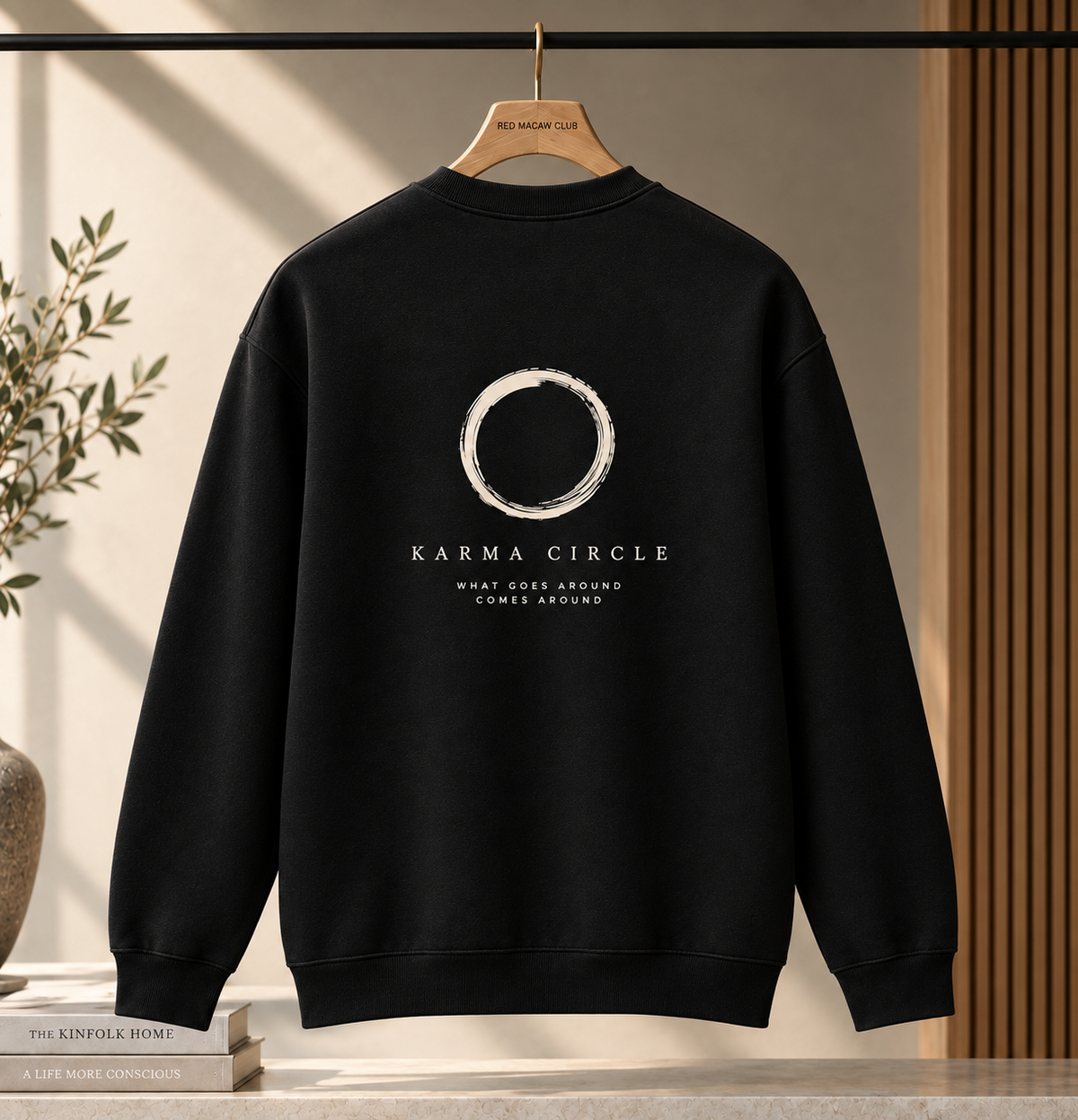 KARMA CIRCLE - BLACK SWEATSHIRT -300GSM