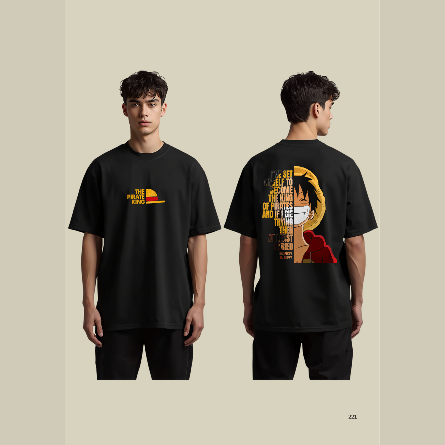 Black Oversized streetwear graphic t-shirt