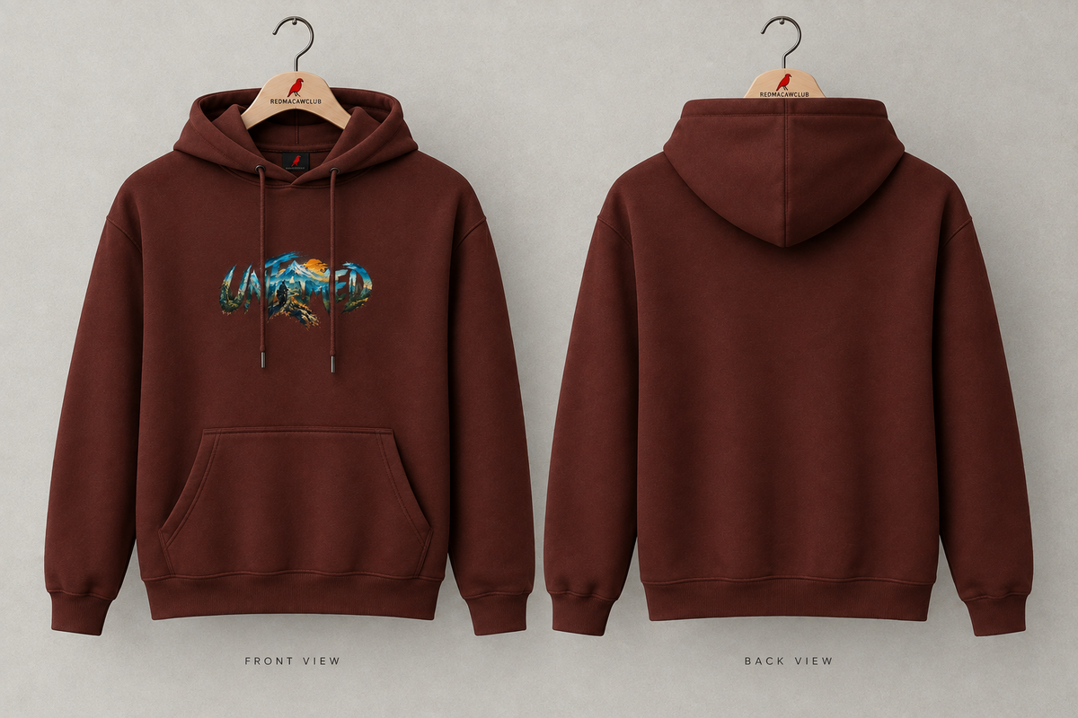 UNTAMED UNISEX COFFEE BROWN HOODIE-350 GSM