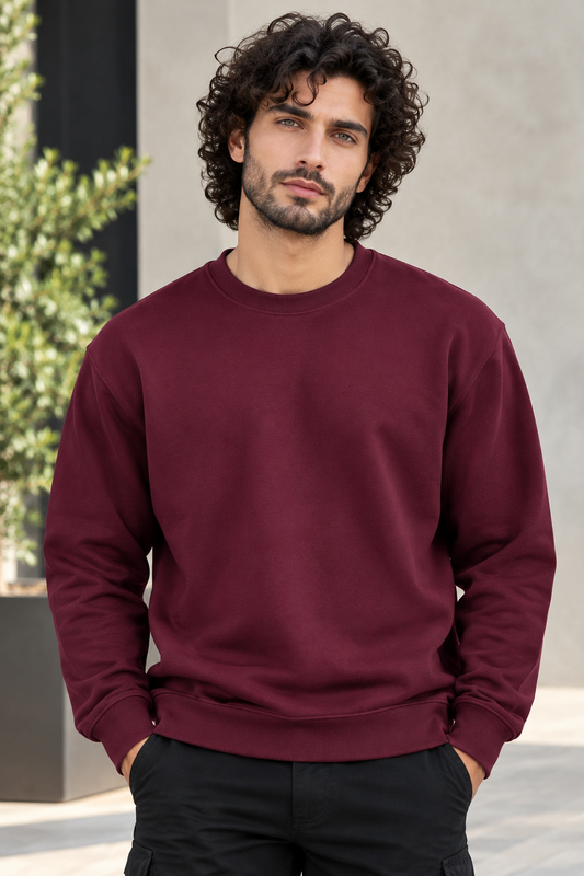Classic Unisex Maroon Sweatshirt 300 GSM