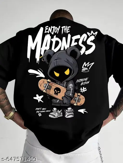 Black Oversized streetwear graphic t-shirt