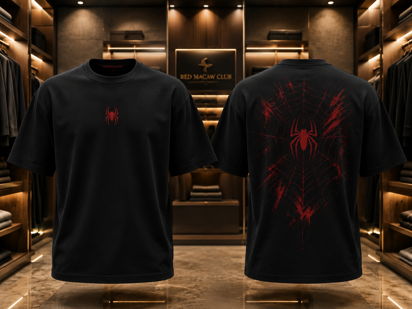 Spider-Man Edition-Oversized Drop Shoulder Tshirt-Black Colour
