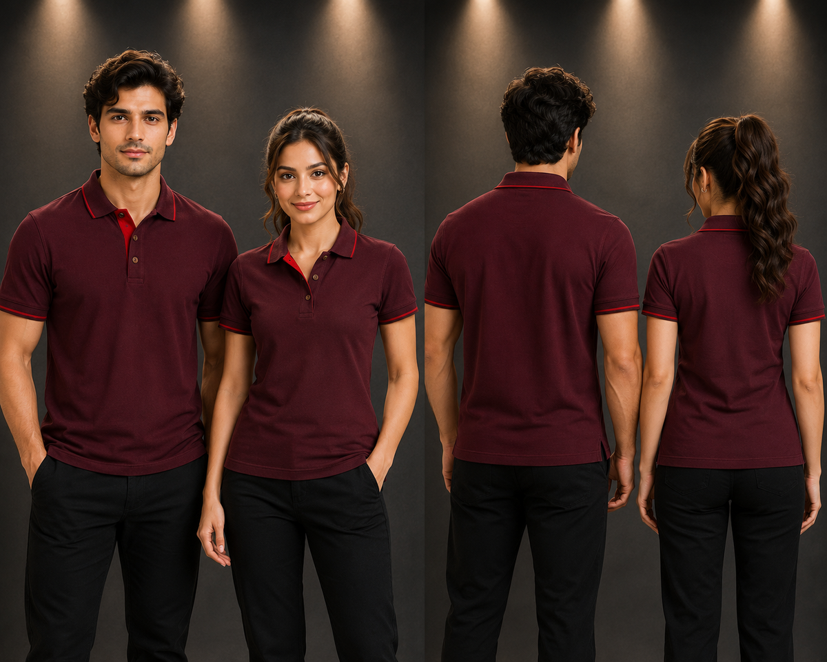 Tipping Polo Tshirt-Maroon Colour