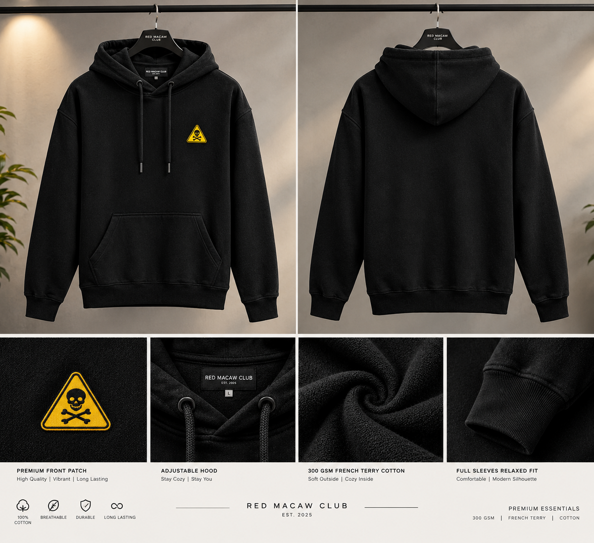 WARNING - UNISEX HOODIE- 300 GSM
