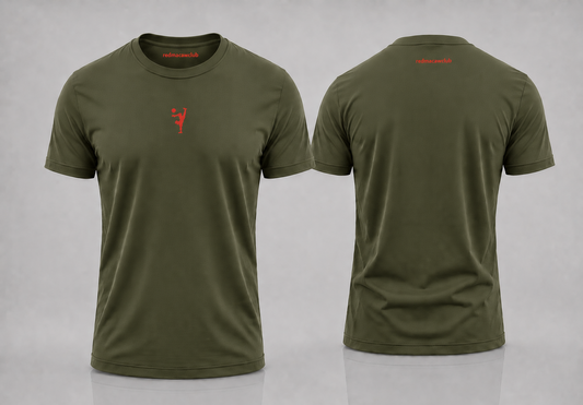 Athletic Slim Fit (Regular) crew neck t-shirt- Olive Green