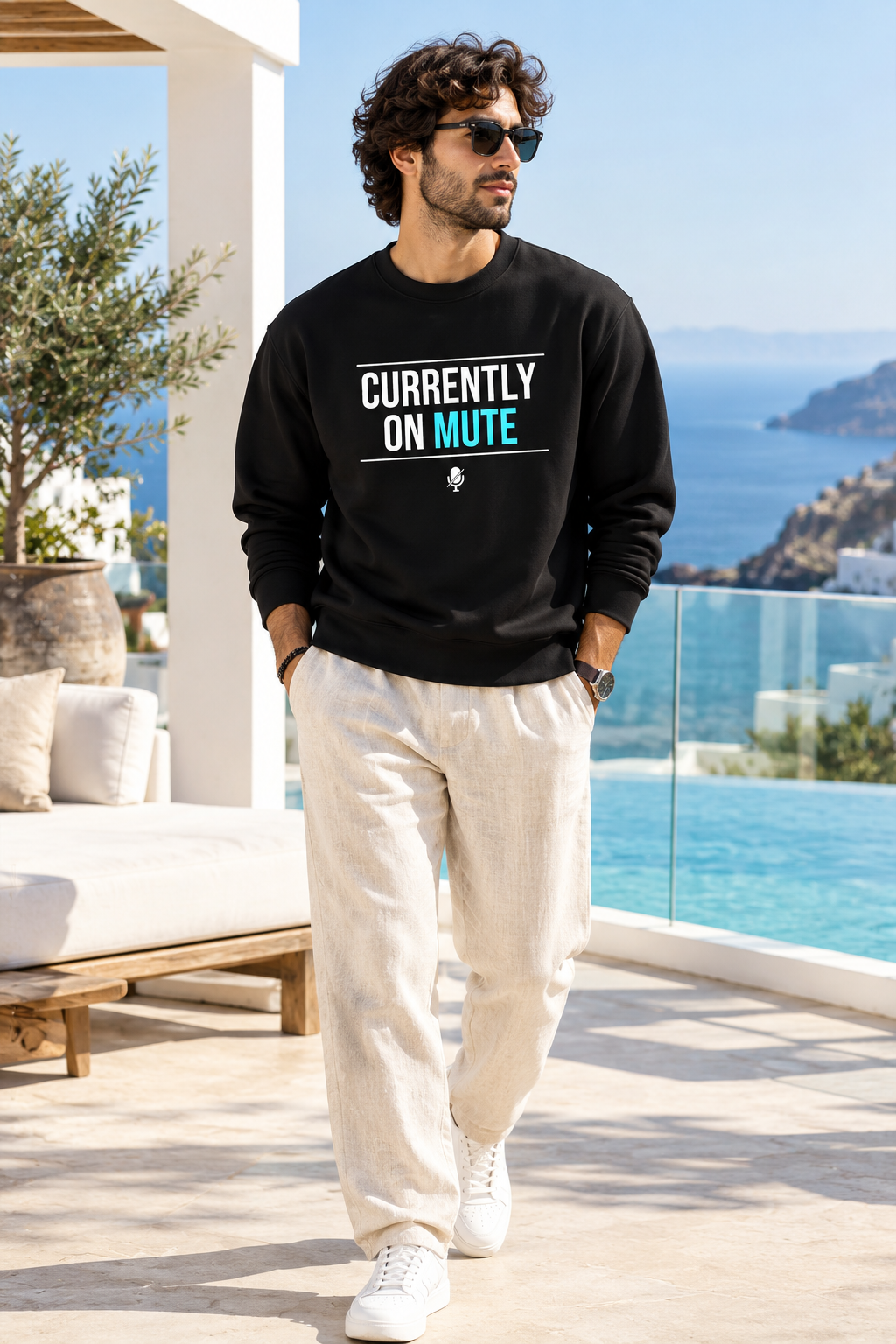 CURRENTLY MUTE - UNISEX BLACK SWEATSHIRT - 300 GSM