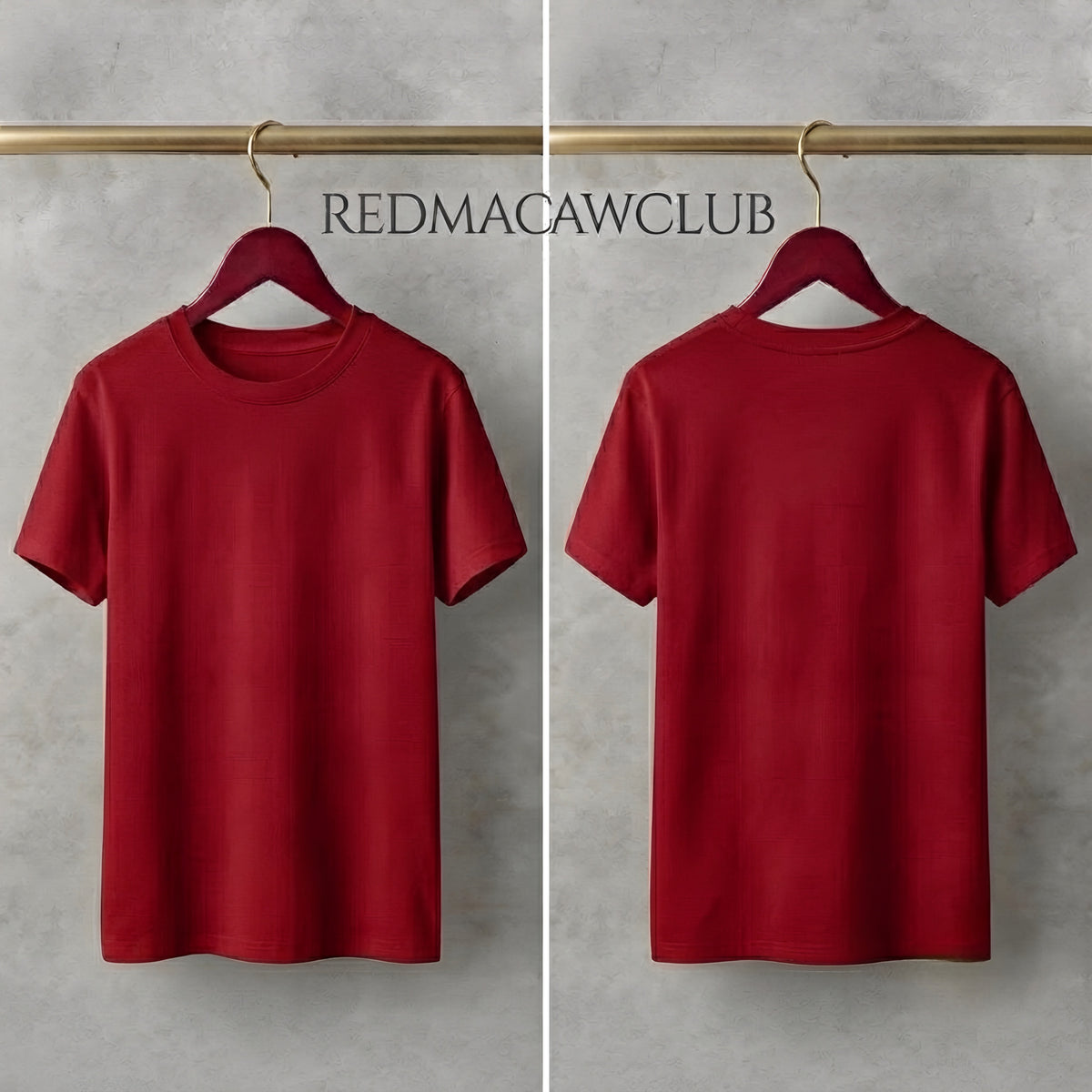 MINIMALIST REGULAR SLIM FIT RED TEE - 240 GSM FRENCH TERRY