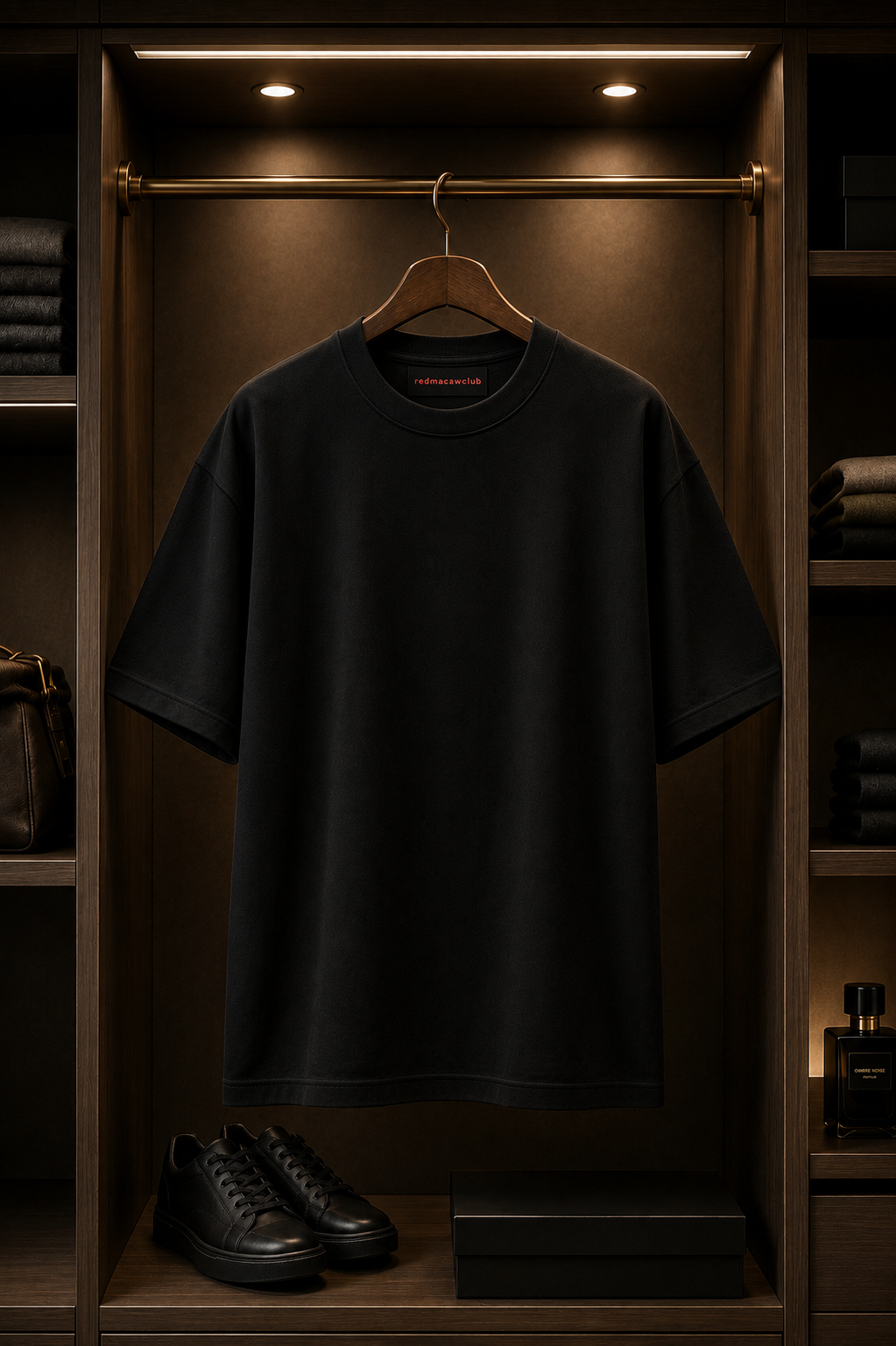 oversized drop shoulder t-shirt-plain Black Colour