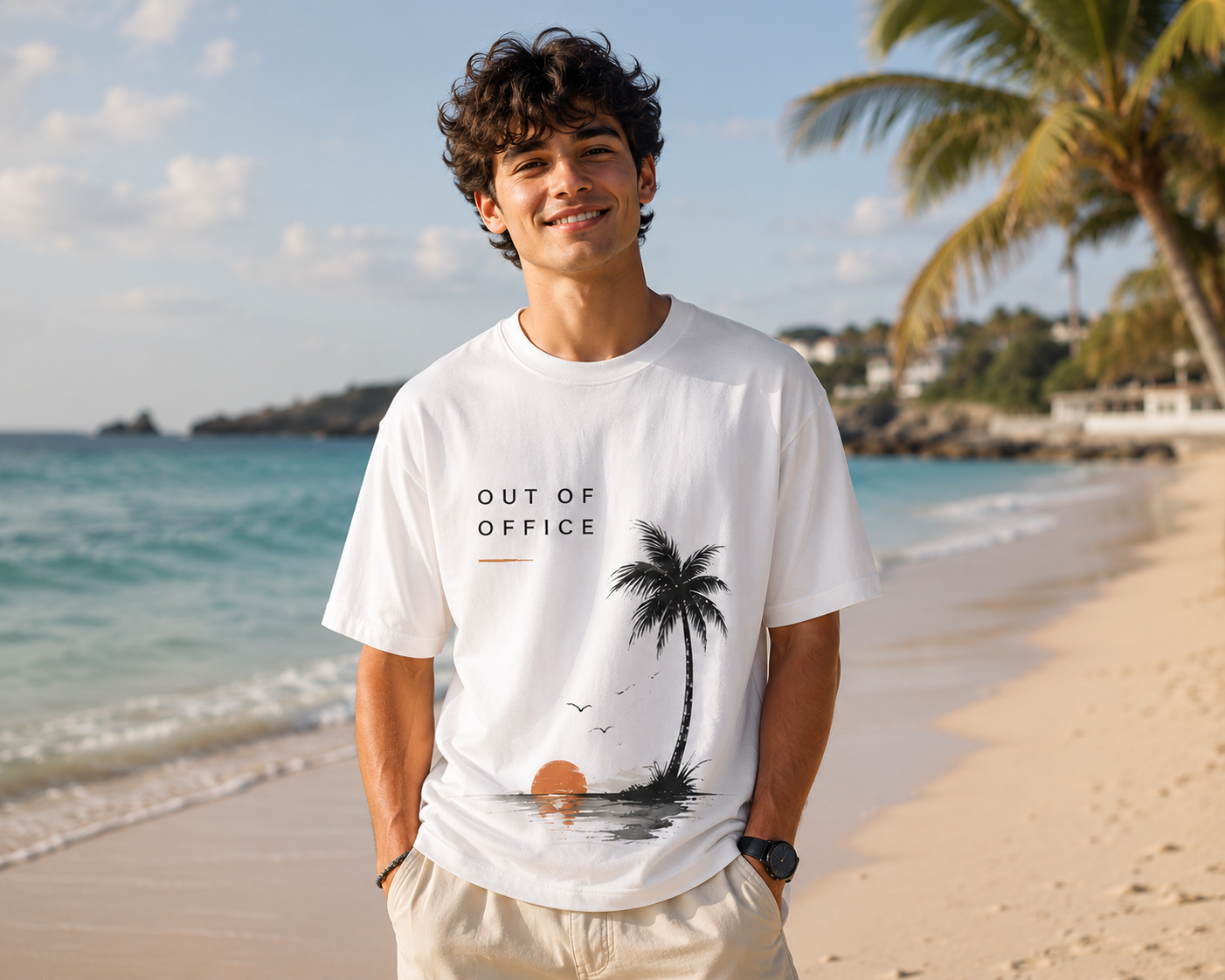 Out of Office Oversized Drop shoulder-White Colour
