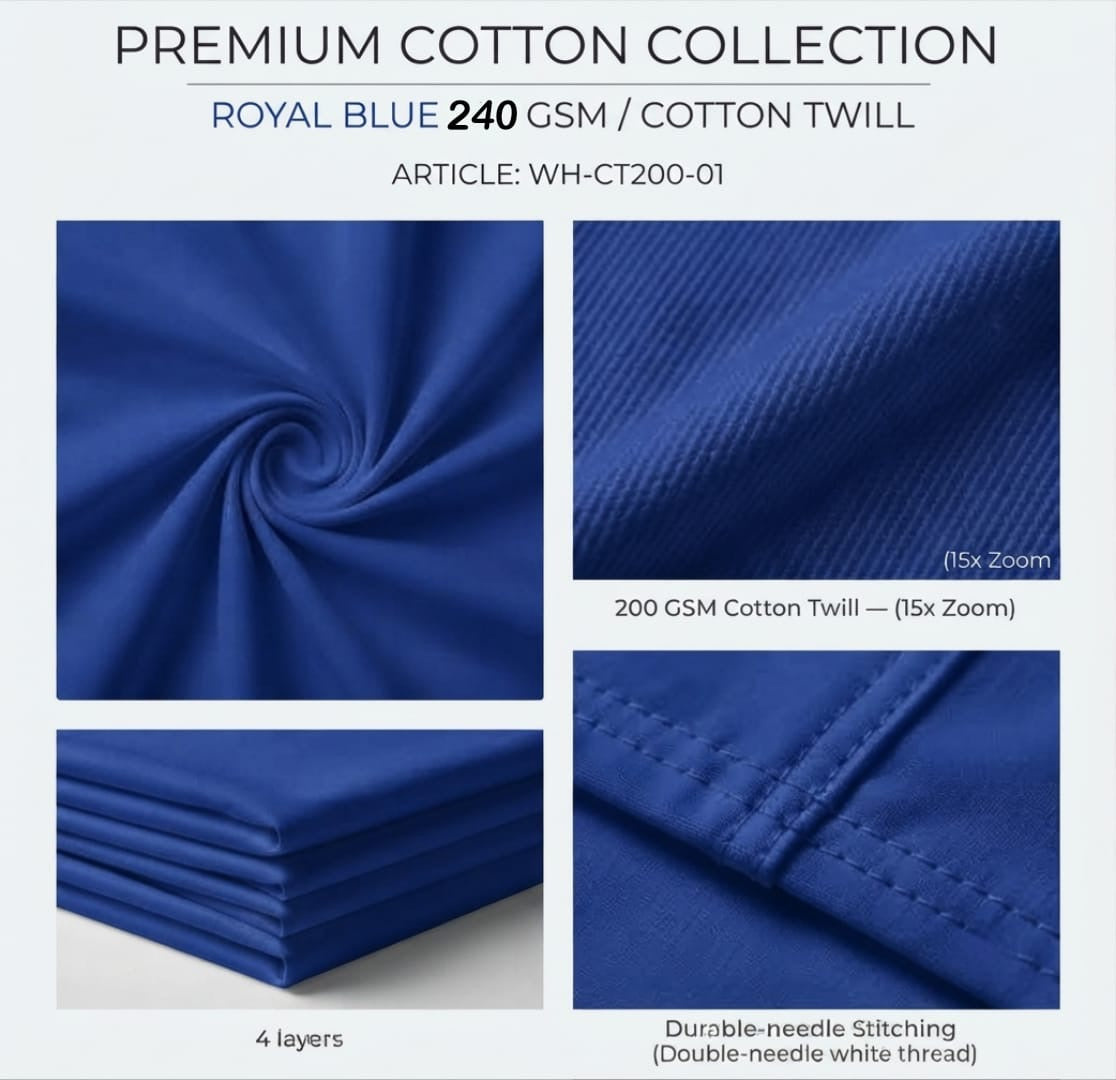 CLASSIC SOLID POLO ROYAL BLUE TEE - 240 GSM FRENCH TERRY