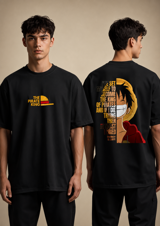 Black Oversized streetwear graphic t-shirt