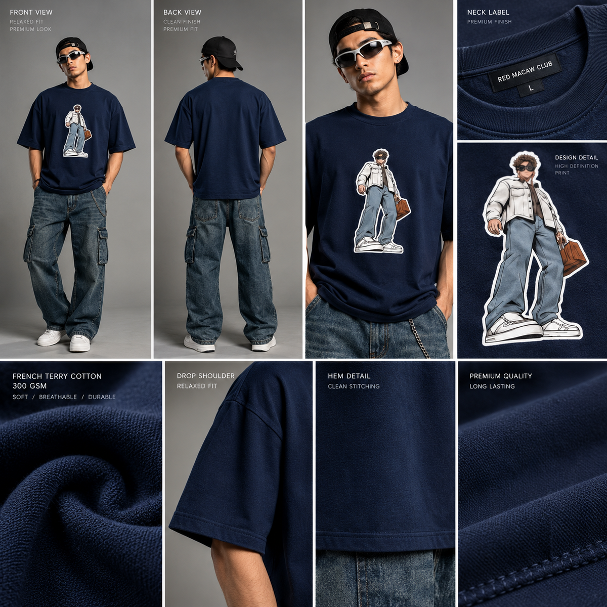 Wild Singh- OVERSIZED DROP SHOULDER- 240 GSM FRENCH TERRY