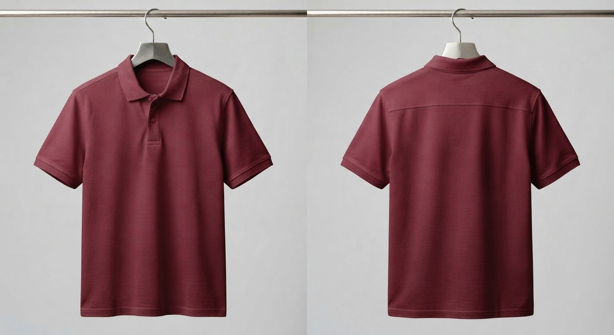 CLASSIC SOLID MAROON POLO TEE - 240 GSM FRENCH TERRY