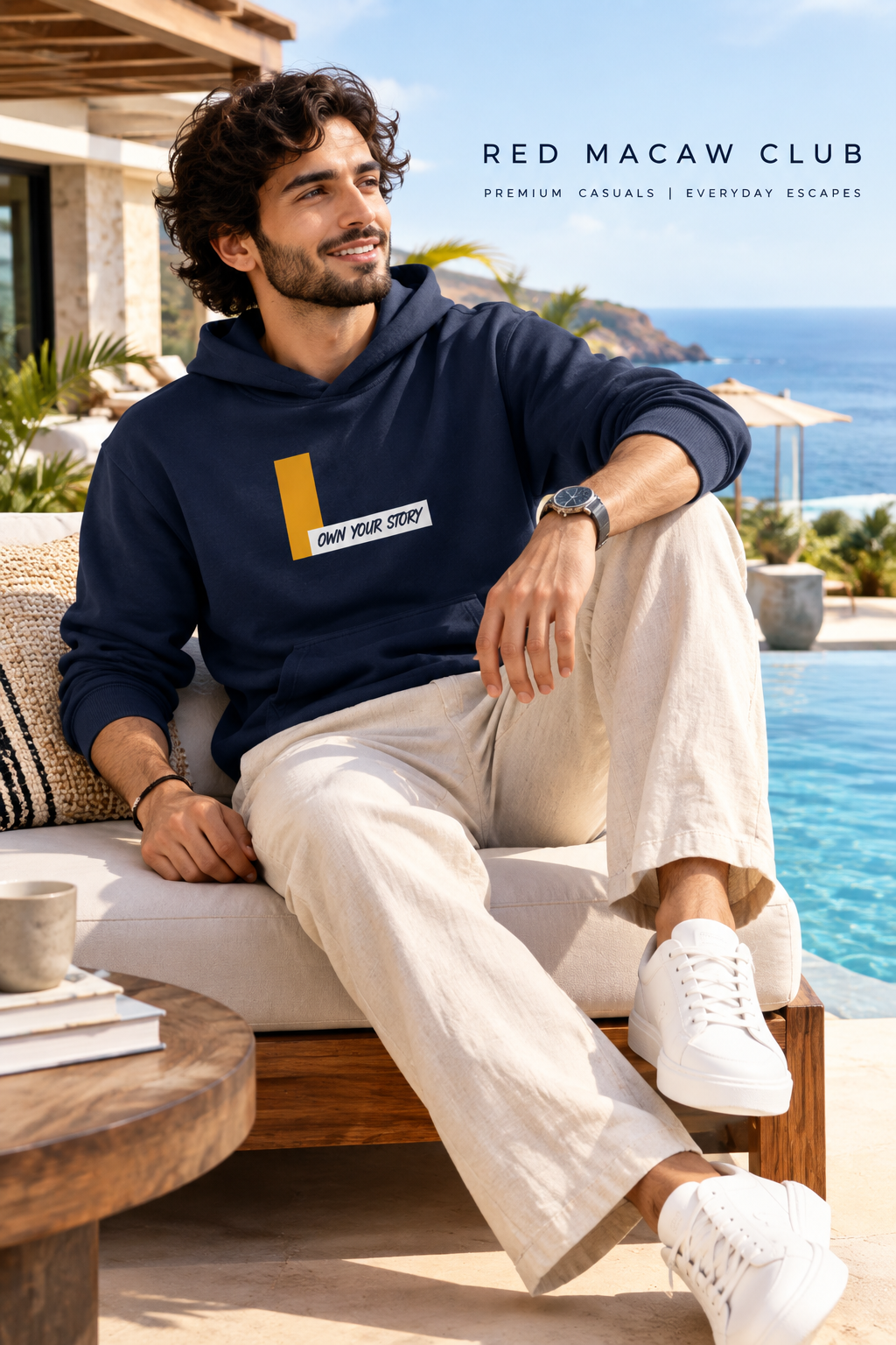OWN YOUR STORY - UNISEX NAVY BLUE HOODIE - 300 GSM