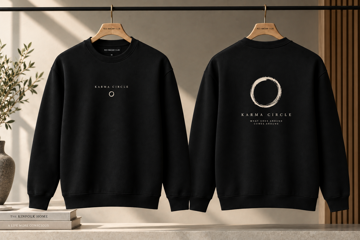 KARMA CIRCLE - BLACK SWEATSHIRT -300GSM