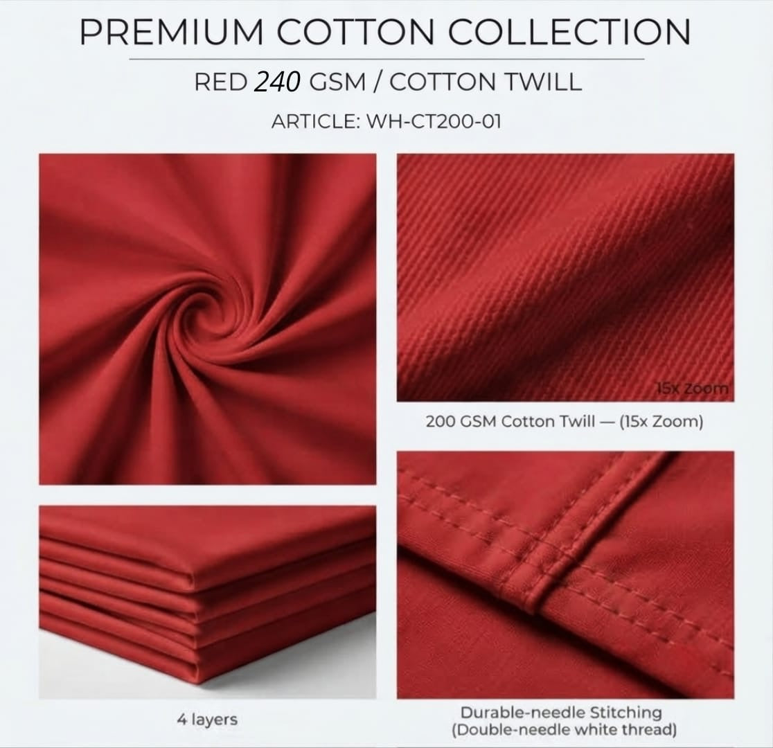 CLASSIC SOLID VIBRANT RED POLO TEE - 240 GSM FRENCH TERRY