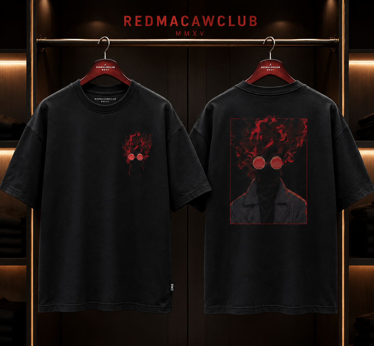 Ghost Fire-Oversized Drop Shoulder Tshirt- Black Colour