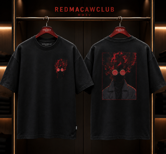 Ghost Fire-Oversized Drop Shoulder Tshirt- Black Colour