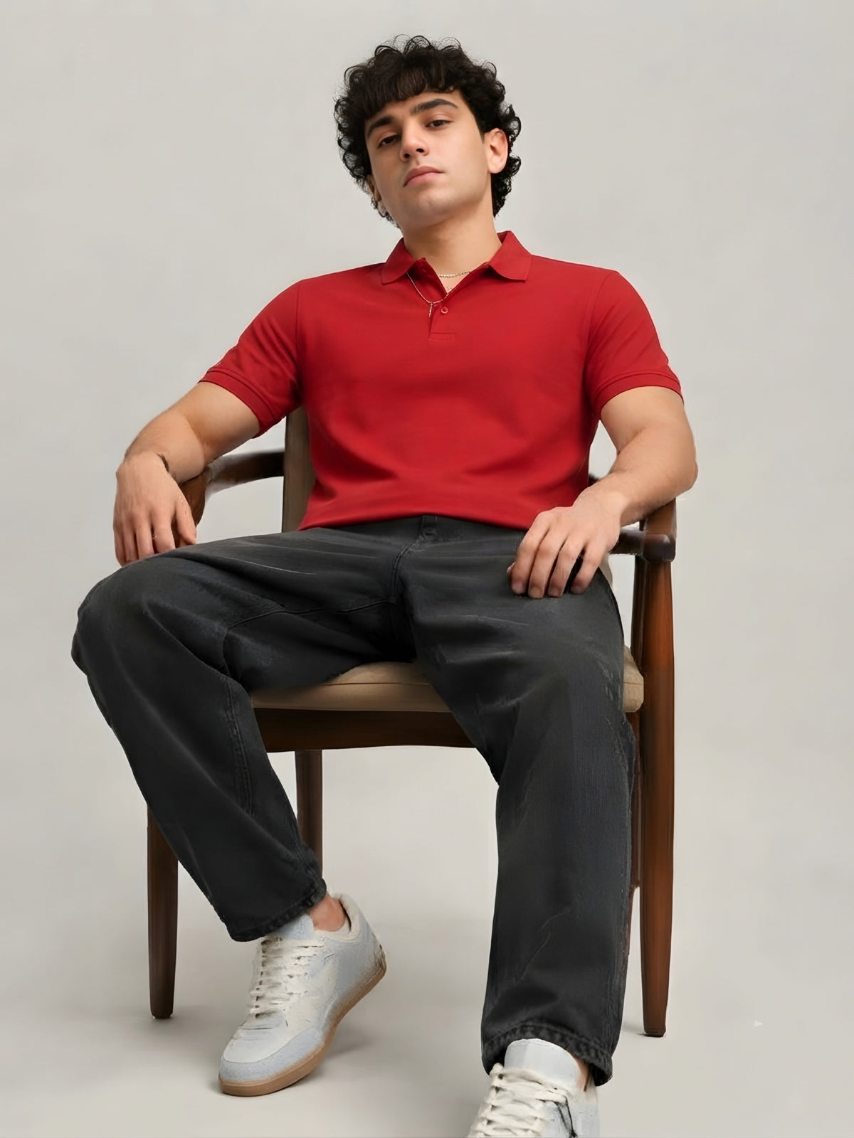 CLASSIC SOLID VIBRANT RED POLO TEE - 240 GSM FRENCH TERRY
