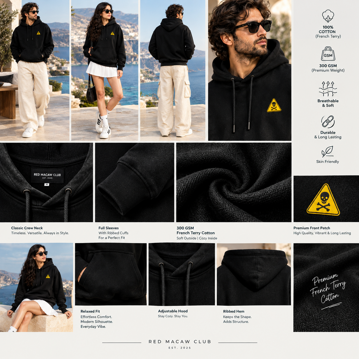 WARNING - UNISEX HOODIE- 300 GSM