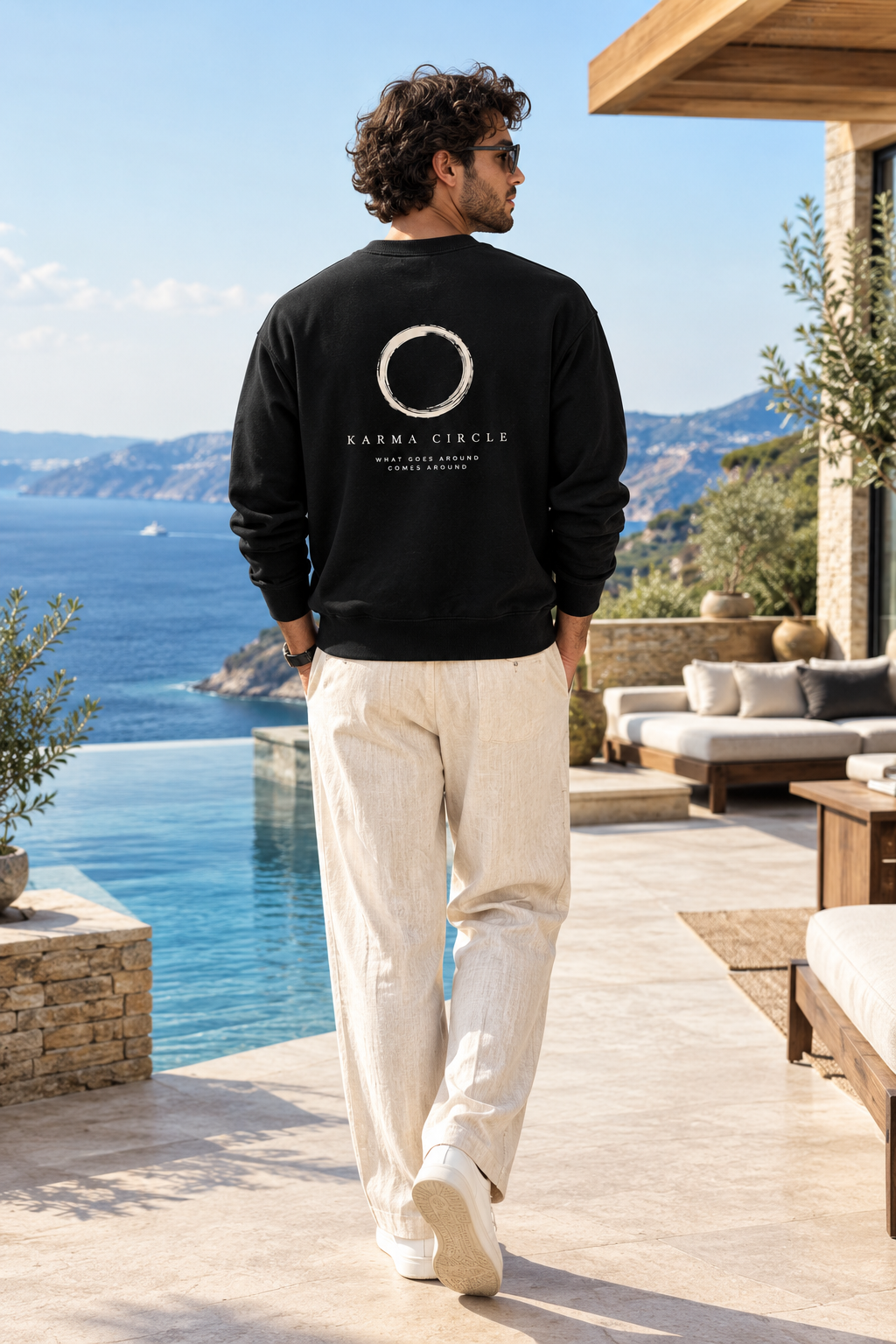 KARMA CIRCLE - BLACK SWEATSHIRT -300GSM