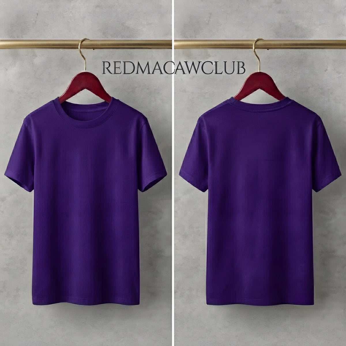 MINIMALIST REGULAR SLIM FIT ROYAL PURPLE TEE - 240 GSM FRENCH TERRY