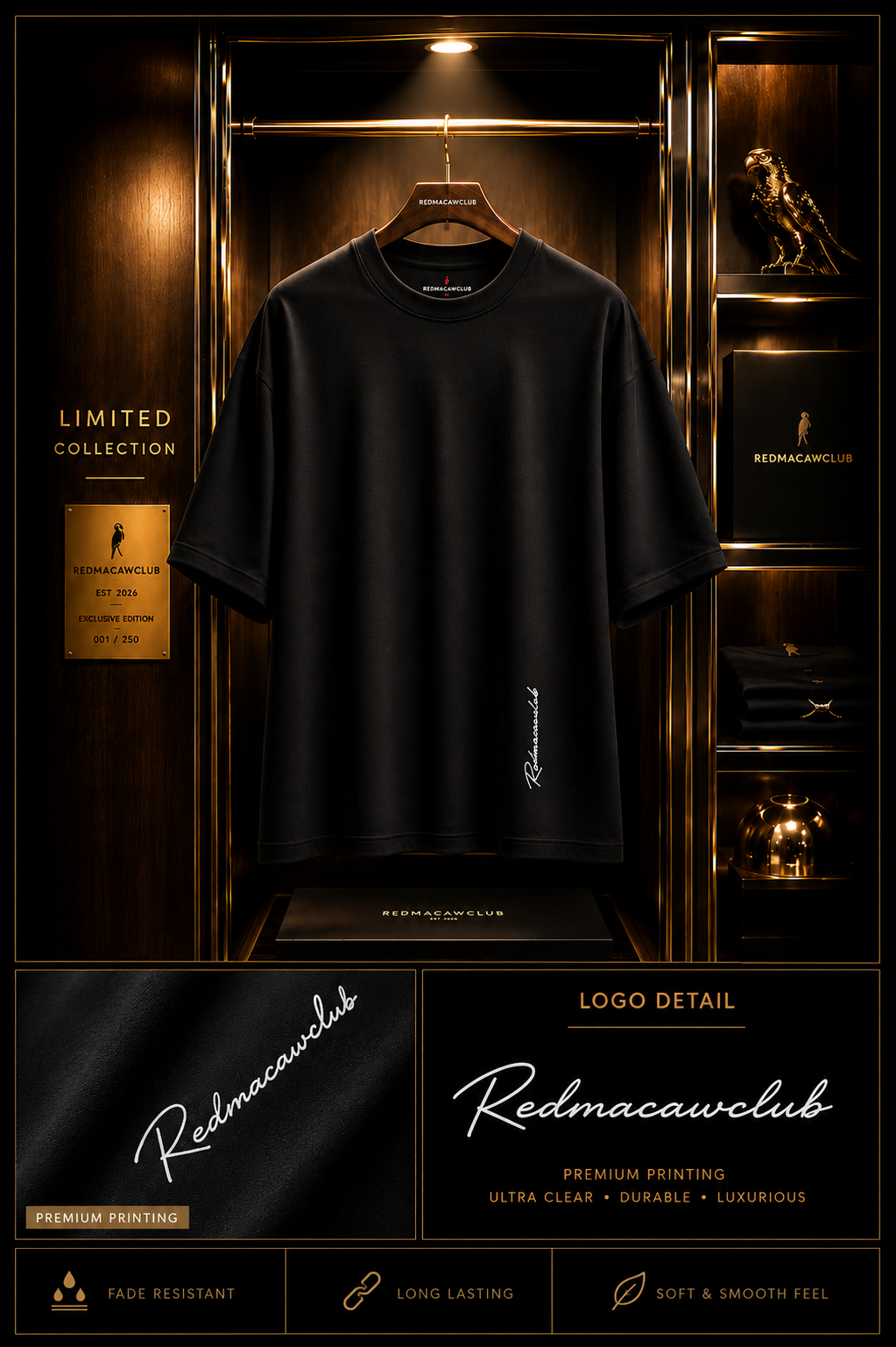 Signature Edition Oversized Drop Shoulder Tshirt-Signature Black