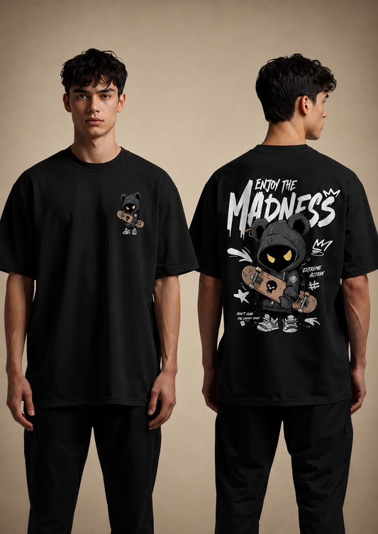 Black Oversized streetwear graphic t-shirt