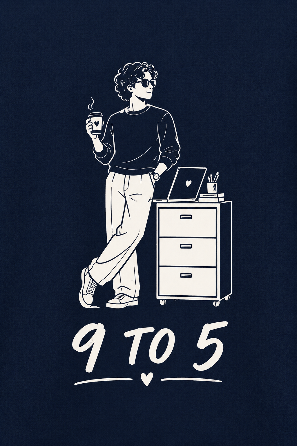 CORPORATE 9 To 5 - UNISEX NAVY BLUE SWEATSHIRT - 300 GSM
