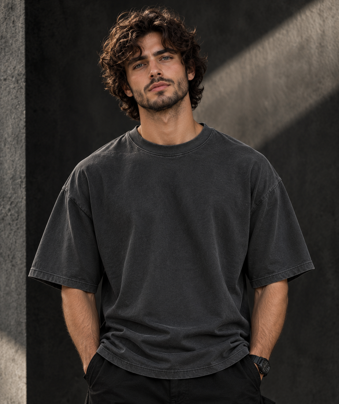 Premium Streetwear and Minimalist fashion: Oversized Tee-Smokey Grey