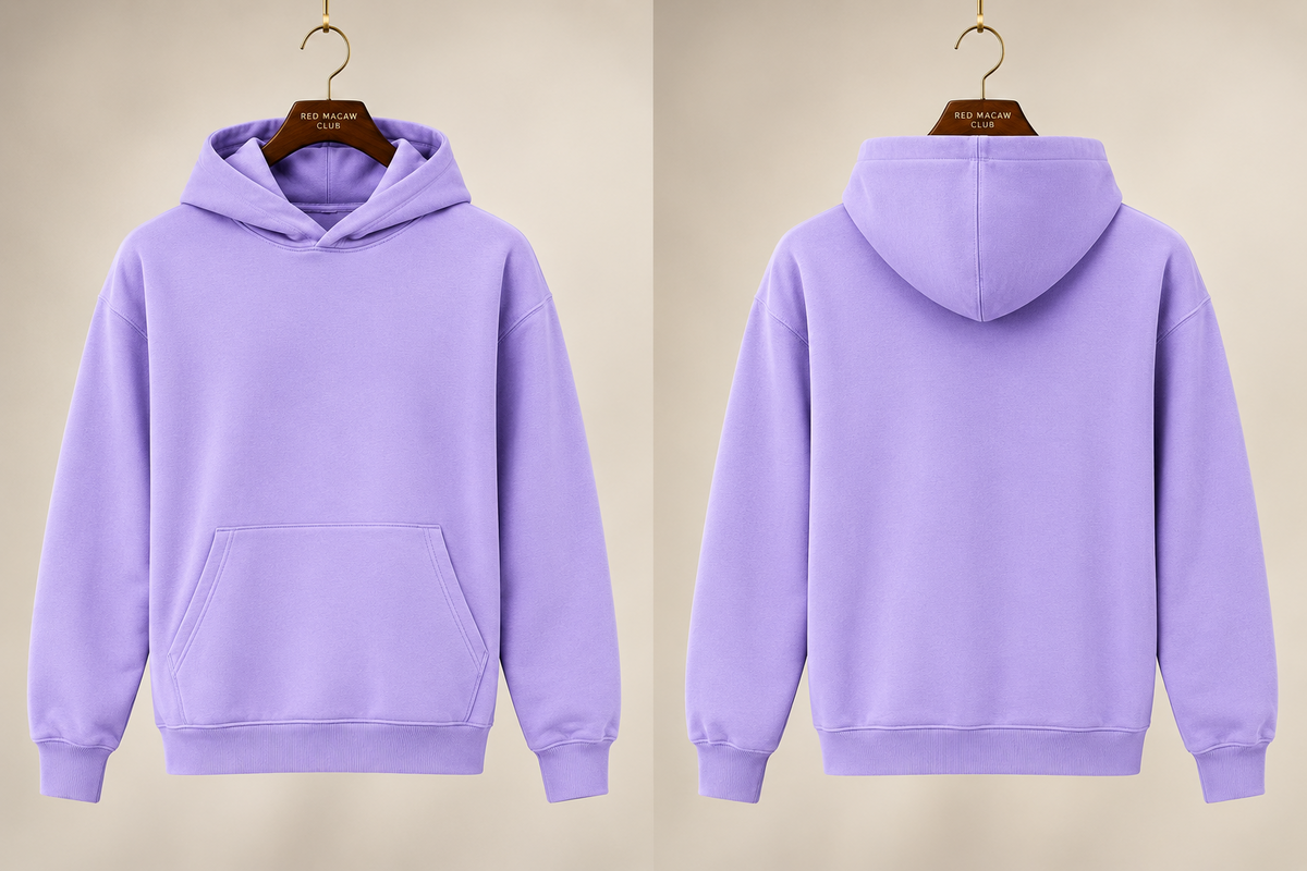 MINIMALIST UNISEX LAVENDER HOODIE- 300 GSM FRENCH TERRY
