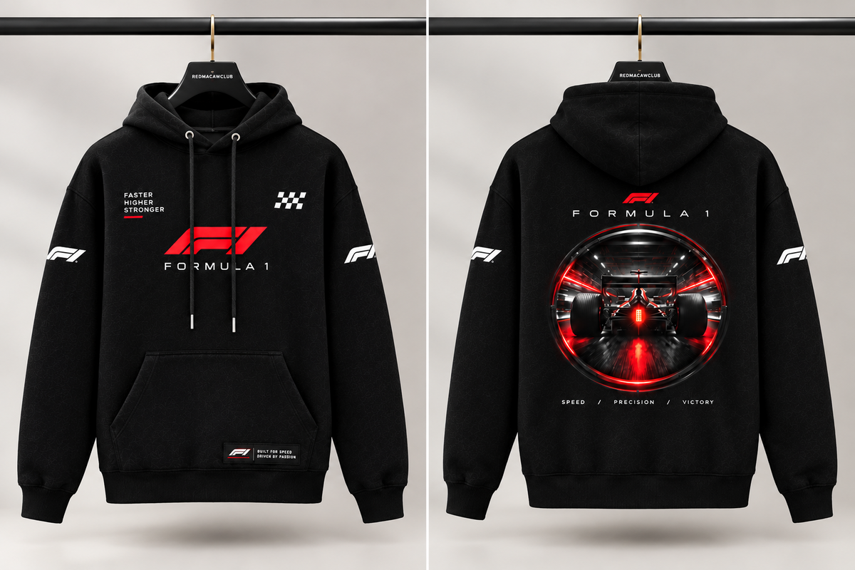 Formula-1 - Unisex Black Hoodie-350 GSM