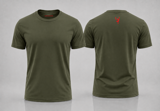 Casual Slim Fit (Regular) crew neck t-shirt- Olive Green