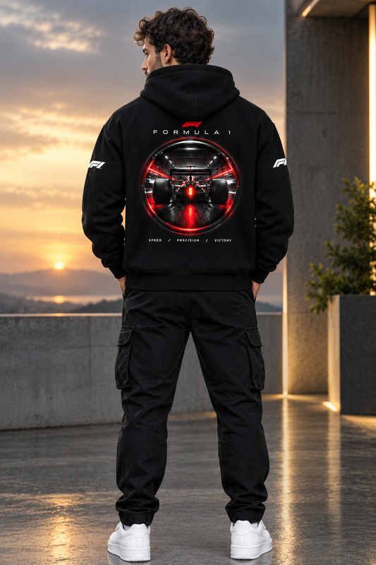 Formula-1 - Unisex Black Hoodie-350 GSM