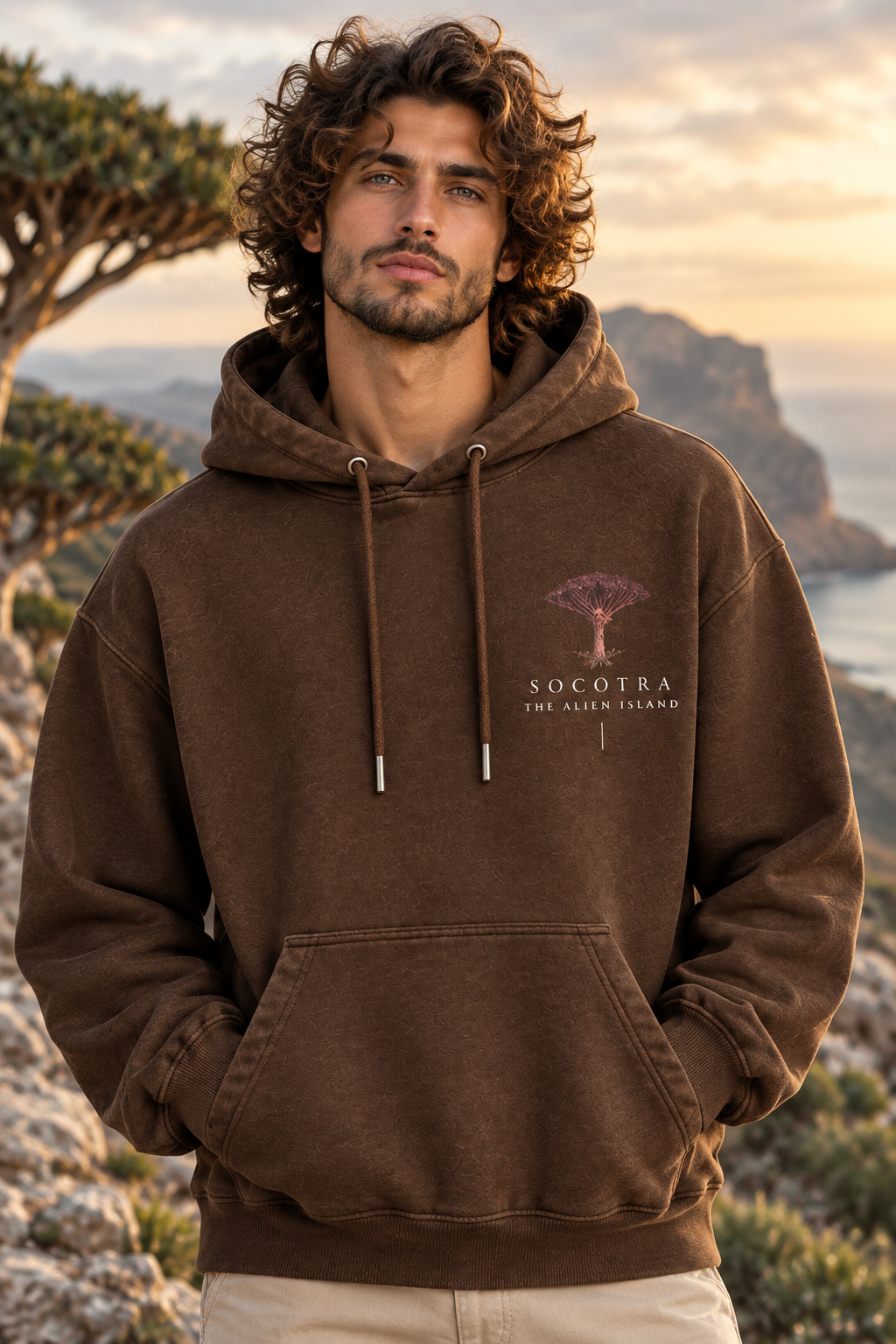 SOCOTRA-Unisex Coffee Brown Hoodie-350 GSM