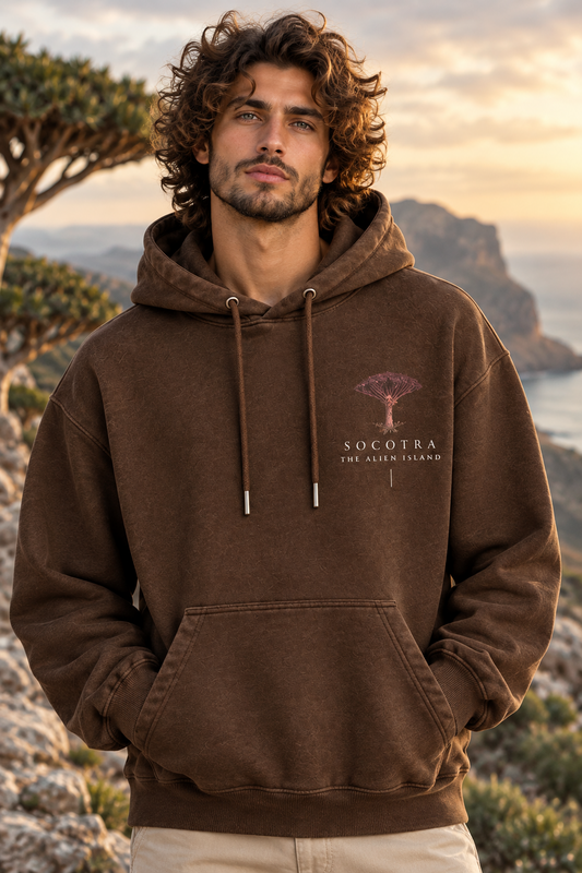 SOCOTRA-Unisex Coffee Brown Hoodie-350 GSM