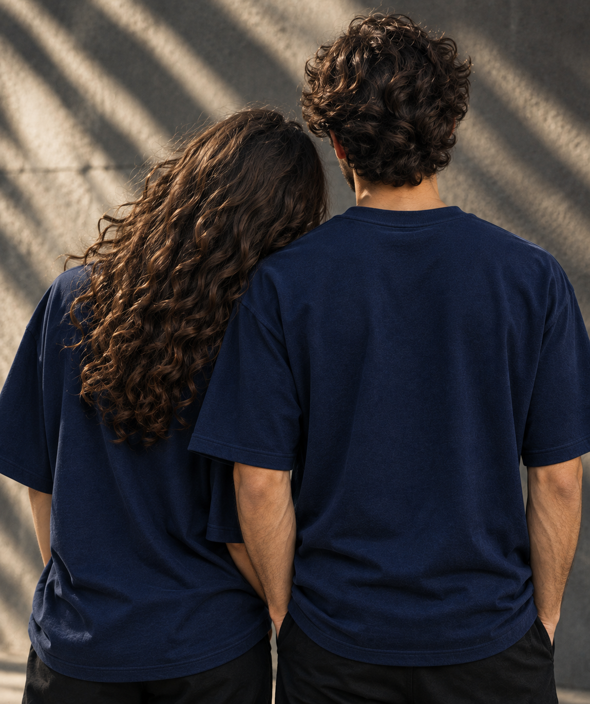 Fallen Rebuilt Streetwear Oversized Drop Shoulder Tee-Navy Blue